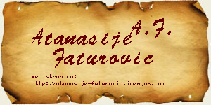 Atanasije Faturović vizit kartica